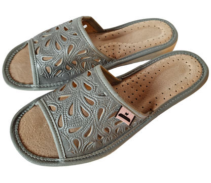 Podhalove Women's Slippers, Highlander Leather Flip-Flops, Ciapy Laczki