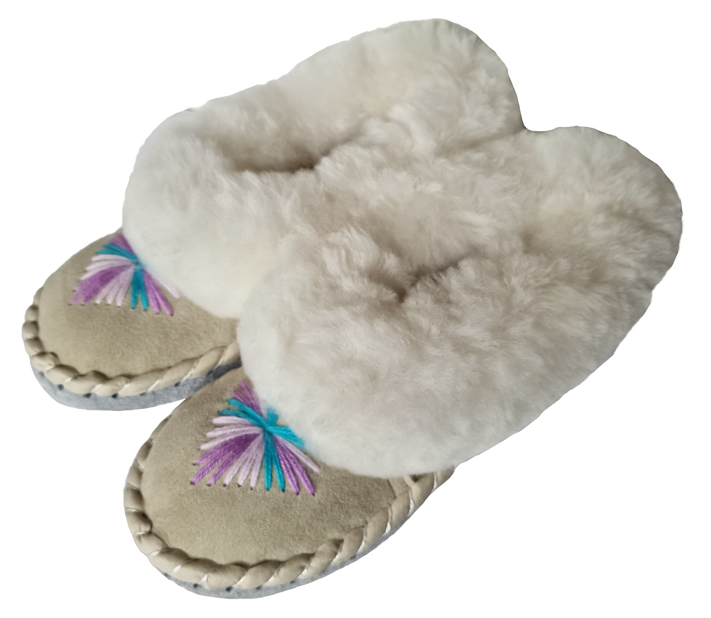 Bambosze Góralskie Domowe Kapcie Ciepłe Wełniane Ciepłe Zimowe Skórzane